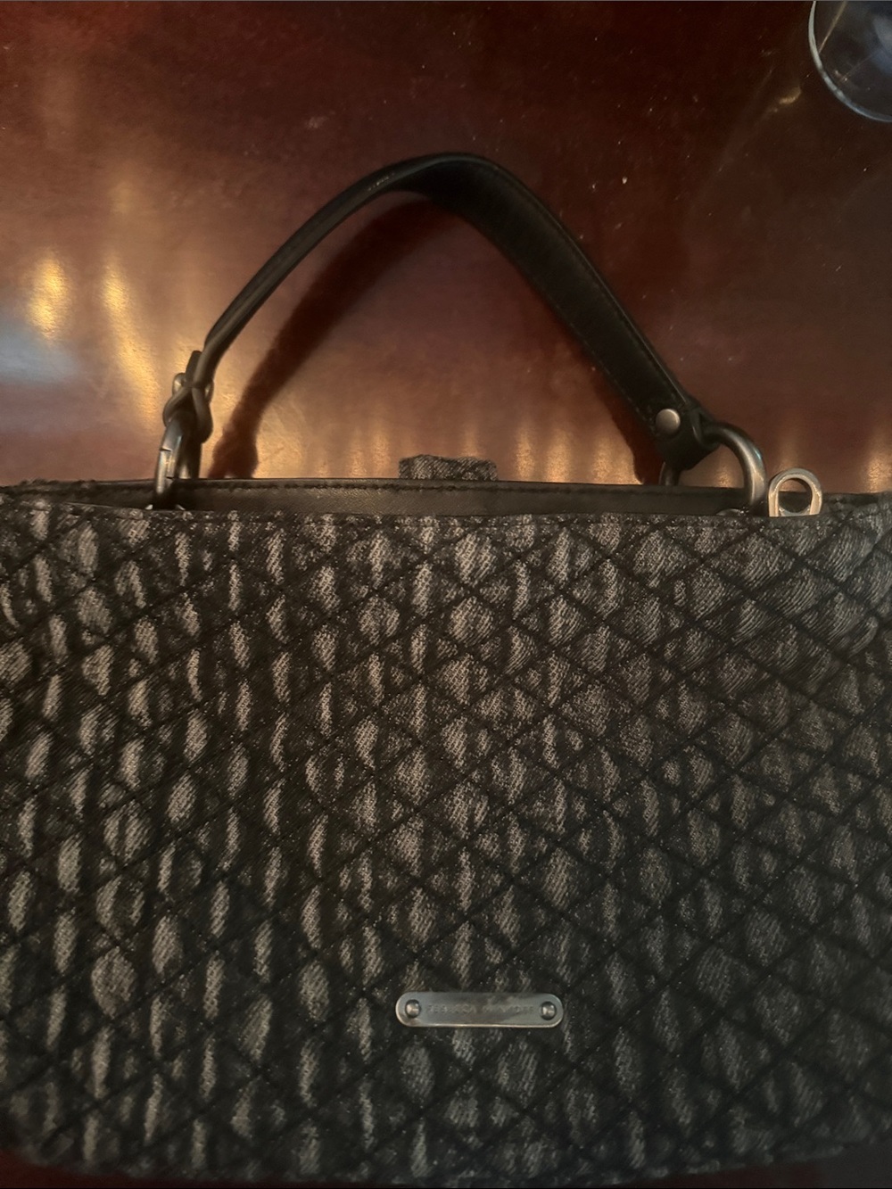 Rebecca Minkoff Black Textured Top-Handle Satchel